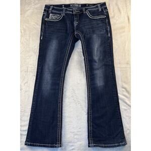 Rock & Roll Cowgirl Jeans Womens 32x32 Rival Low Rise Bootcut Dark Wash #W6-1529